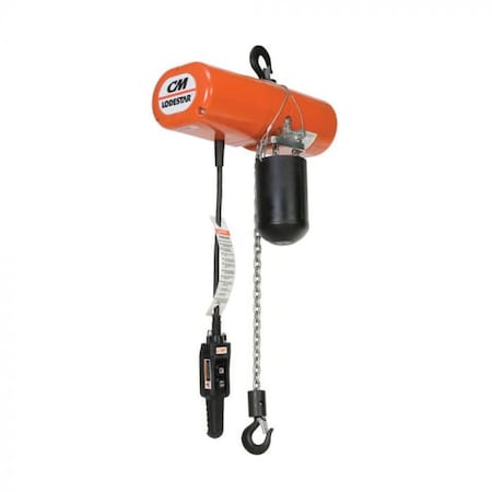 Classic Lodestar Electric Chain Hoist,Single Reeving,Series,Model F,05 Ton,10 Ft Lifting,27552788